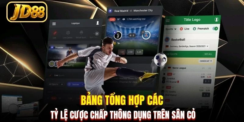 Bảng tổng hợp các tỷ lệ cược chấp thông dụng trên sân cỏ
